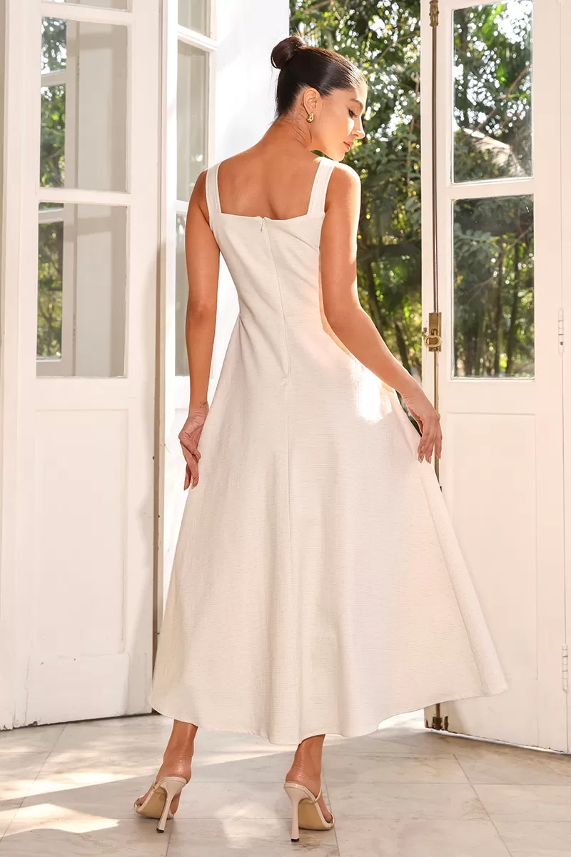 Dot Clothing - Dress Dot Clothing Paula Midi Beige - 2503BEGE