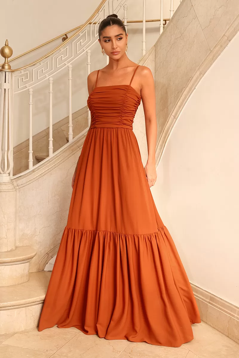 Dot Clothing - Vestido Dot Clothing Marta Longo Terracota - 2485TERRA