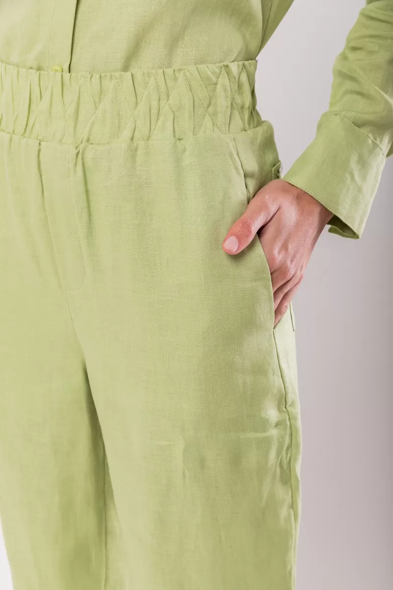 Hidrogênio - CALÇA CENOURA POLIANA LINHO 100% VERDE - 19886009