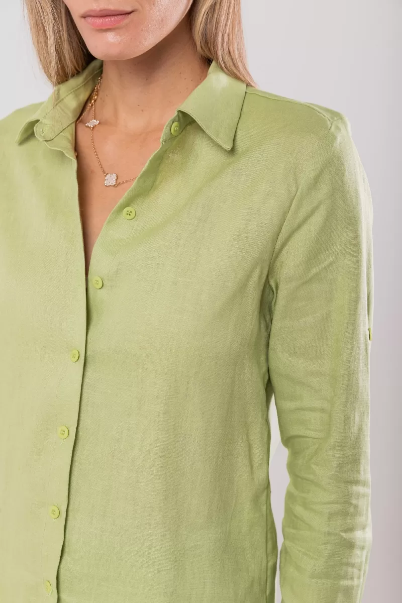 Hidrogênio - CAMISA DE LINHO 100% VERDE CLARO - 19875462