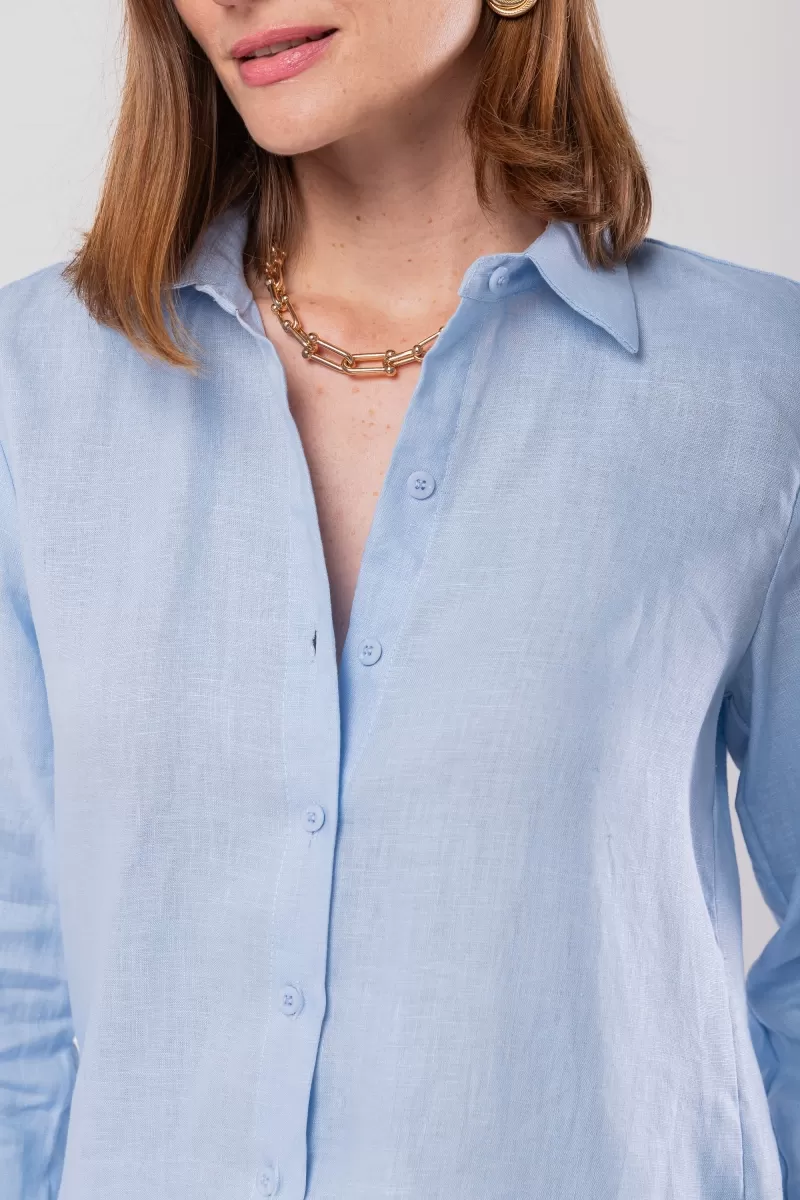 Hidrogênio - CAMISA DE LINHO 100% AZUL BEBE - 19875111