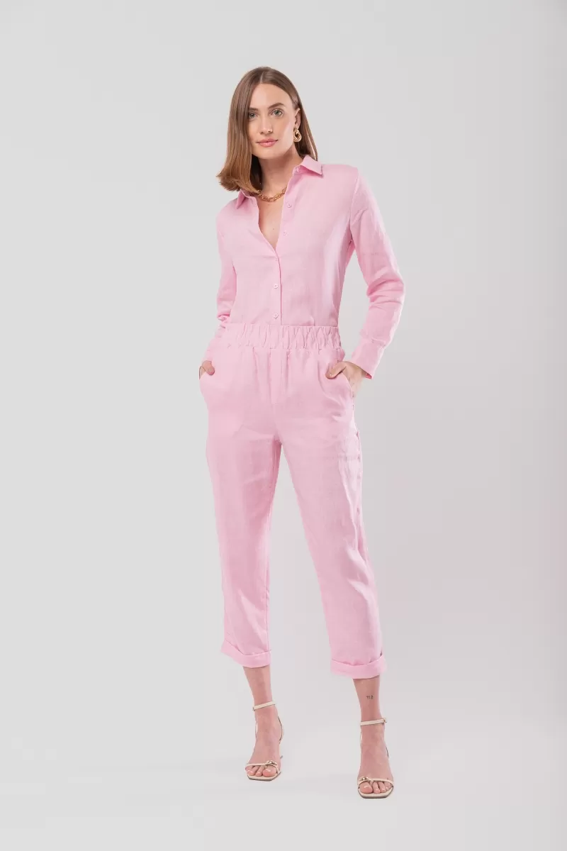 Hidrogênio - 100% PINK LINEN SHIRT - 19875021