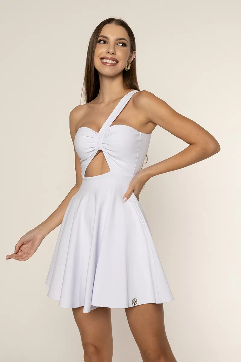 Miss Misses - Vestido Miss Misses Rodado Um Ombro Só Branco - 19085BRANCO
