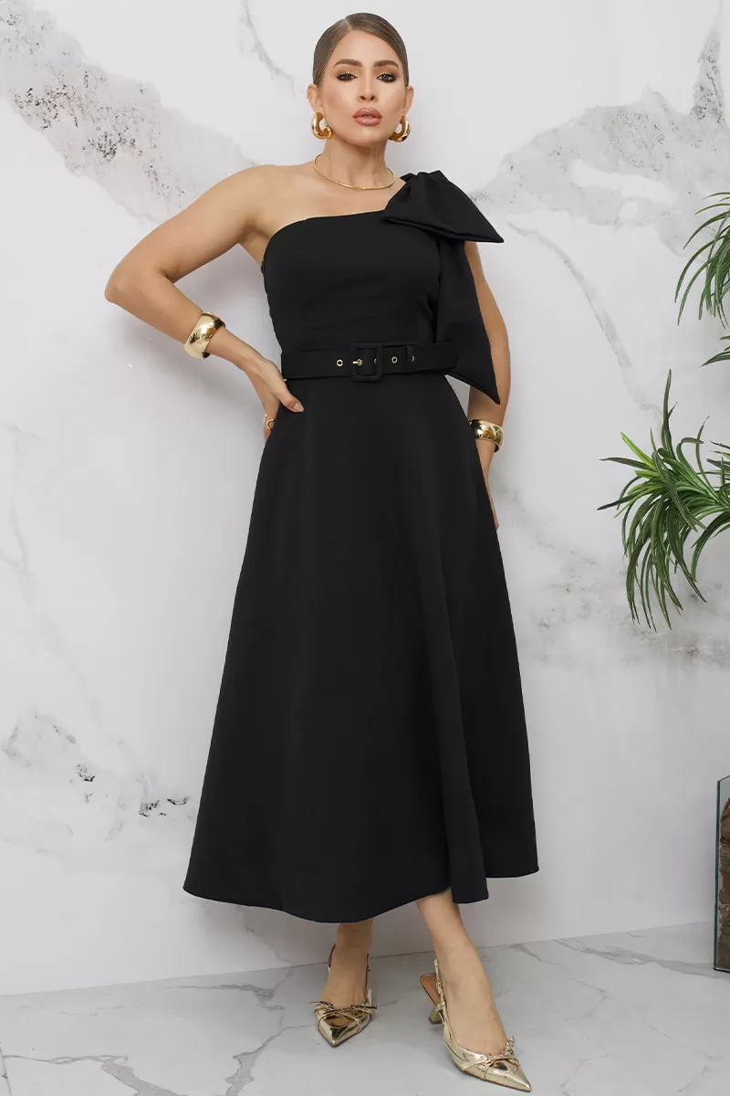 Miss Misses - Miss Misses Julia Long Black Dress - 54384PRETO