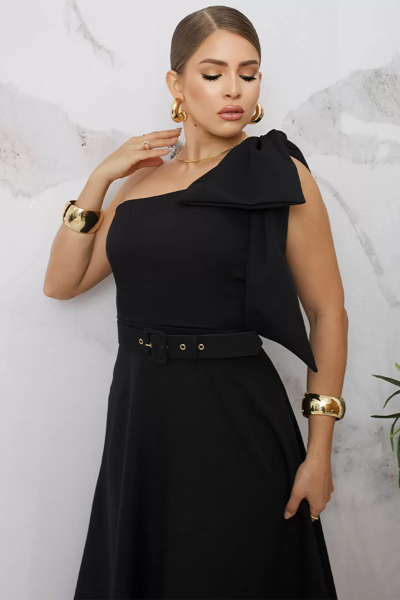 Miss Misses - Miss Misses Julia Long Black Dress - 54384PRETO