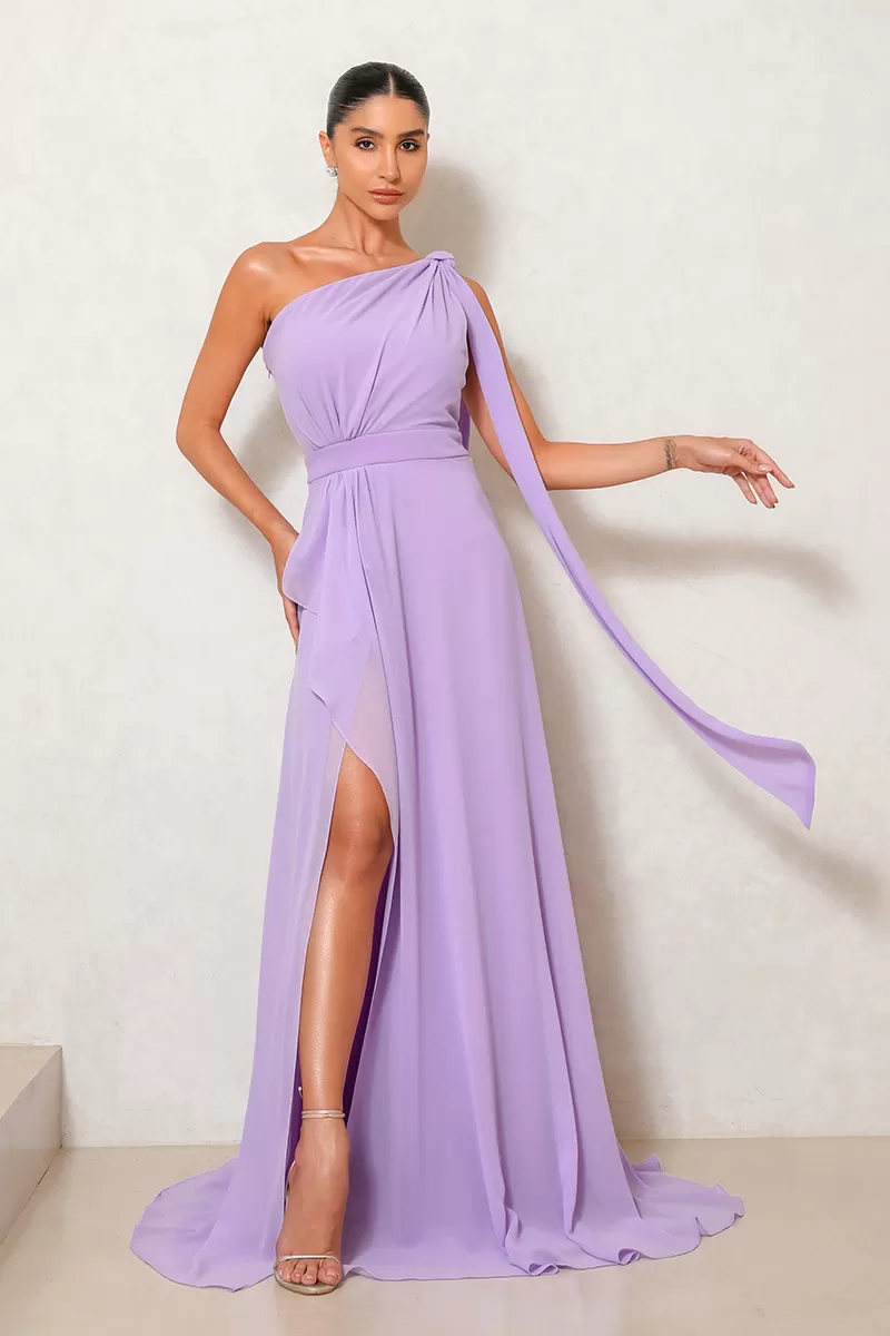 Dot Clothing - Vestido Dot Clothing Lilian Com Fenda Lavanda - 2495LAVAN