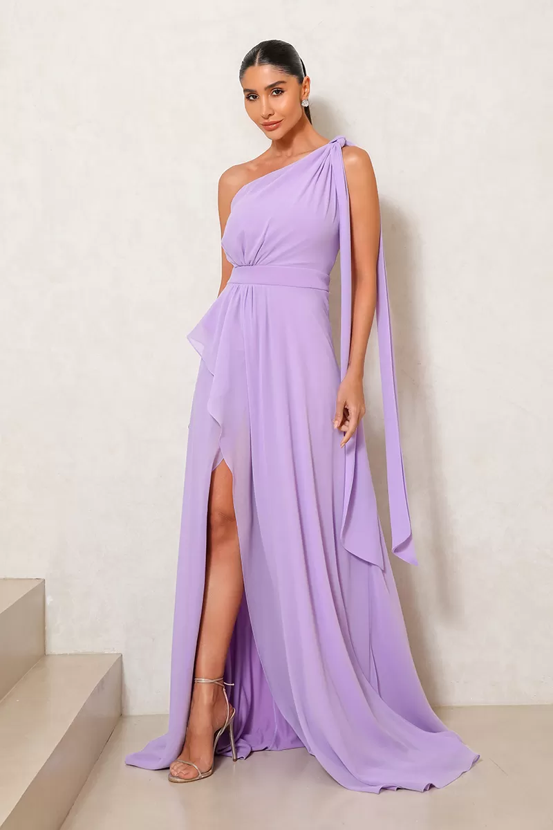 Dot Clothing - Vestido Dot Clothing Lilian Com Fenda Lavanda - 2495LAVAN