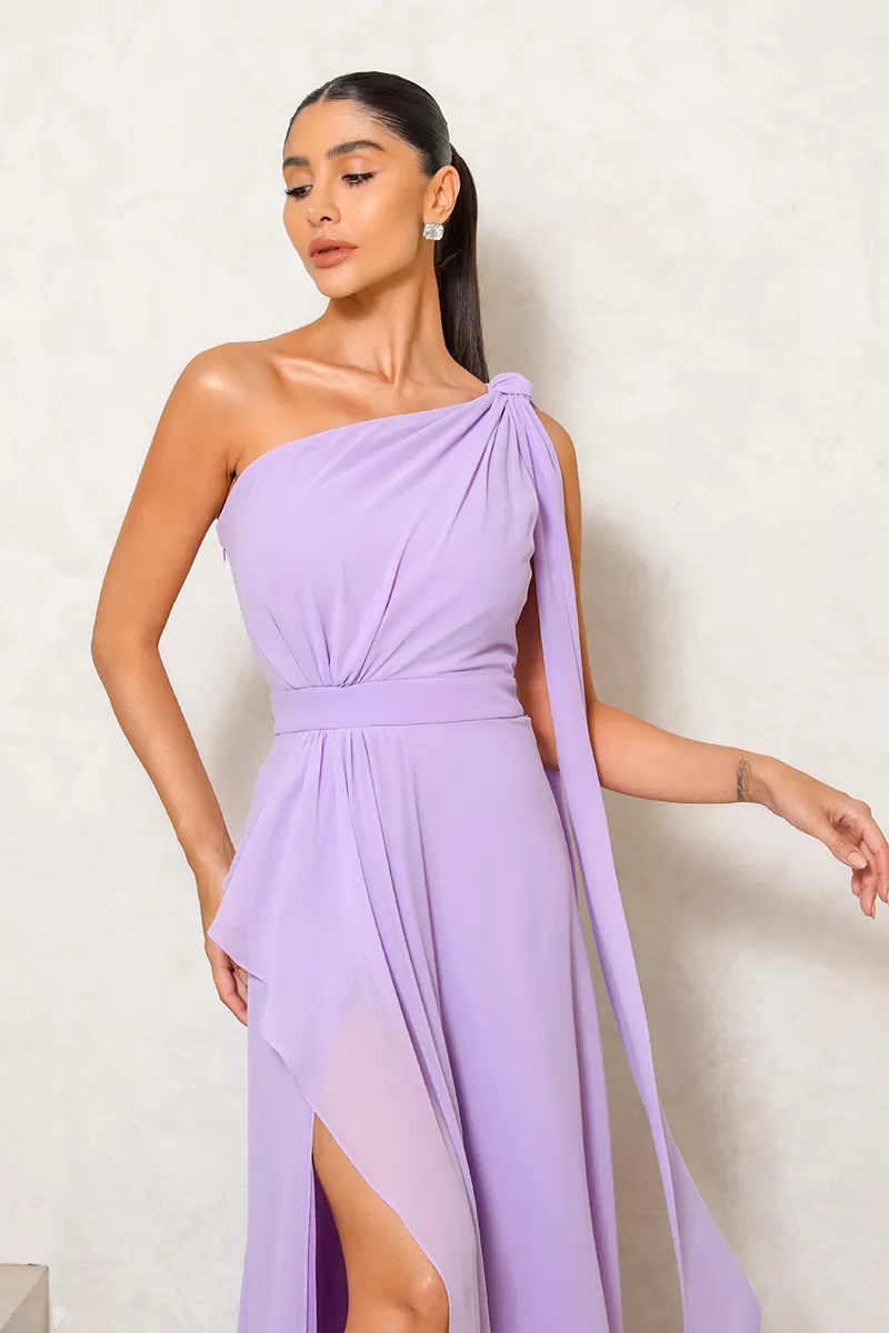 Dot Clothing - Vestido Dot Clothing Lilian Com Fenda Lavanda - 2495LAVAN