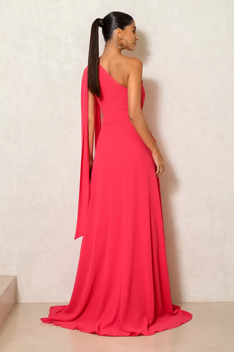 Dot Clothing - Vestido Dot Clothing Lilian Com Fenda Coral - 2495CORAL