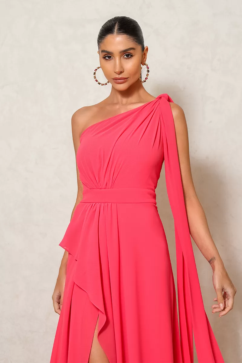 Dot Clothing - Vestido Dot Clothing Lilian Com Fenda Coral - 2495CORAL