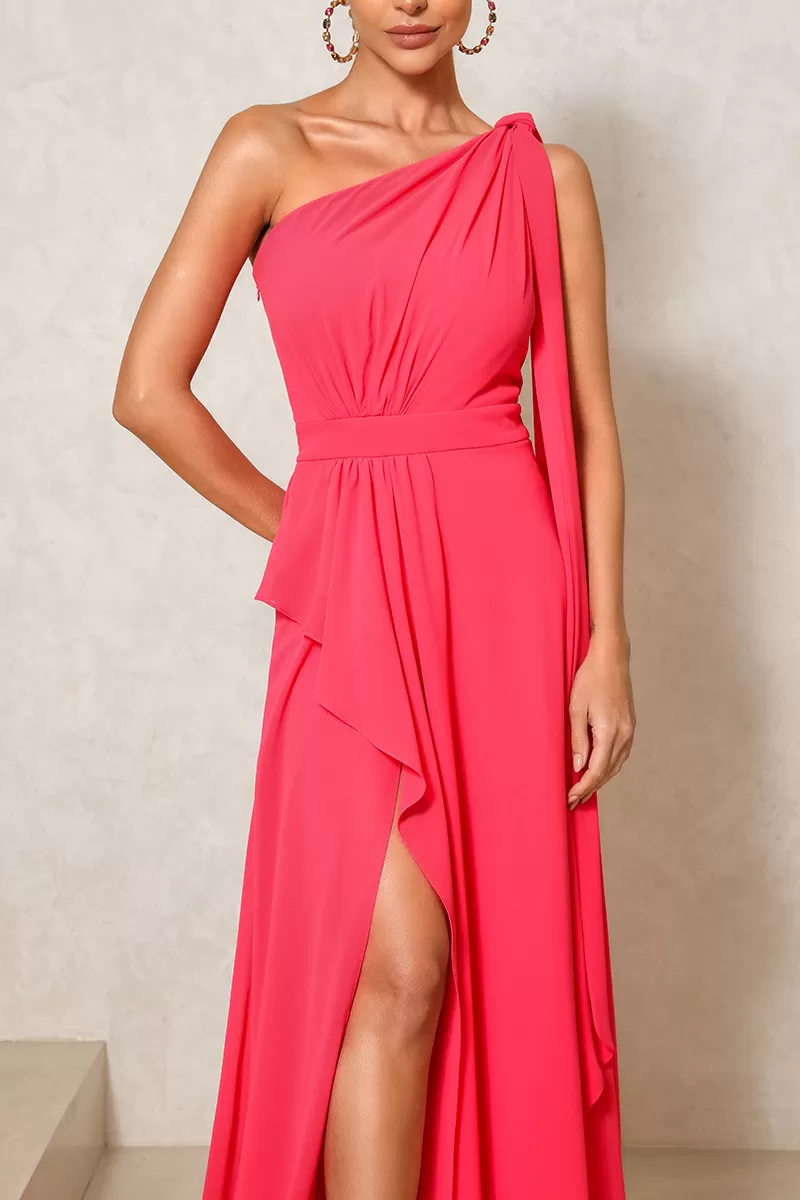 Dot Clothing - Vestido Dot Clothing Lilian Com Fenda Coral - 2495CORAL