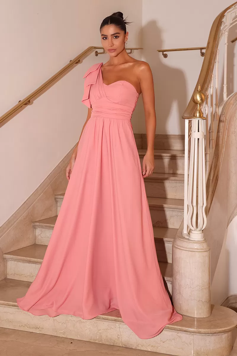 Dot Clothing - Vestido Dot Clothing Lais Longo Rosa Claro - 2488ROSACL