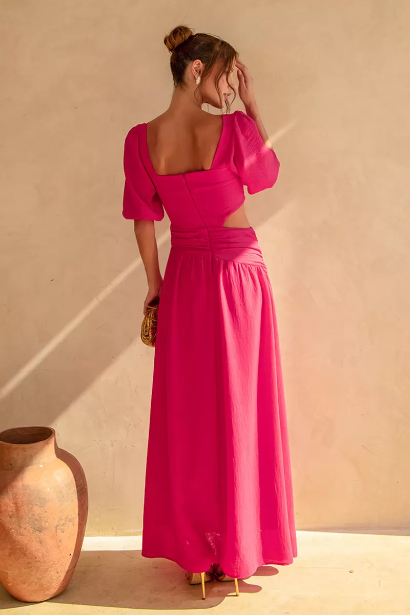 Dot Clothing - Dress Dot Clothing Rebeca Pink Puff Sleeve - 2512ROSA