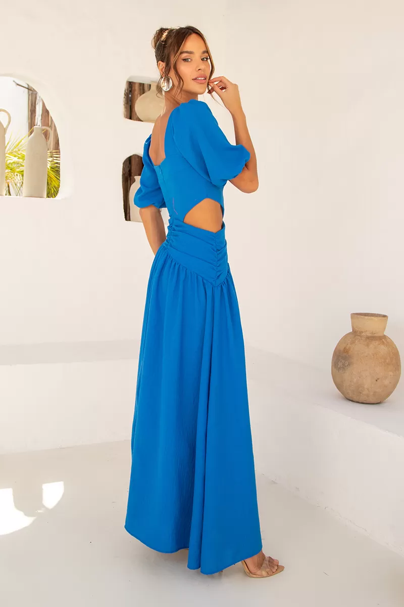 Dot Clothing - Dress Dot Clothing Rebeca Puff Sleeve Blue - 2512AZUL