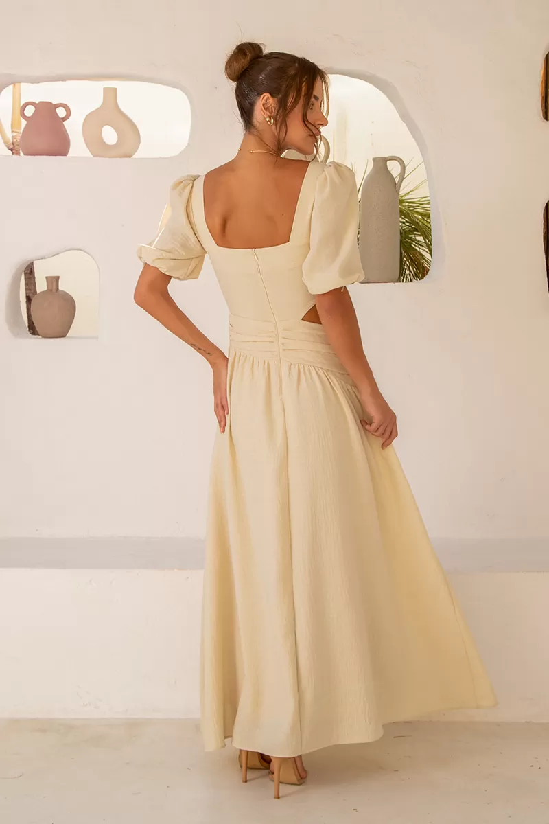 Dot Clothing - Dress Dot Clothing Rebeca sleeve Puffante Cream - 2512CRU