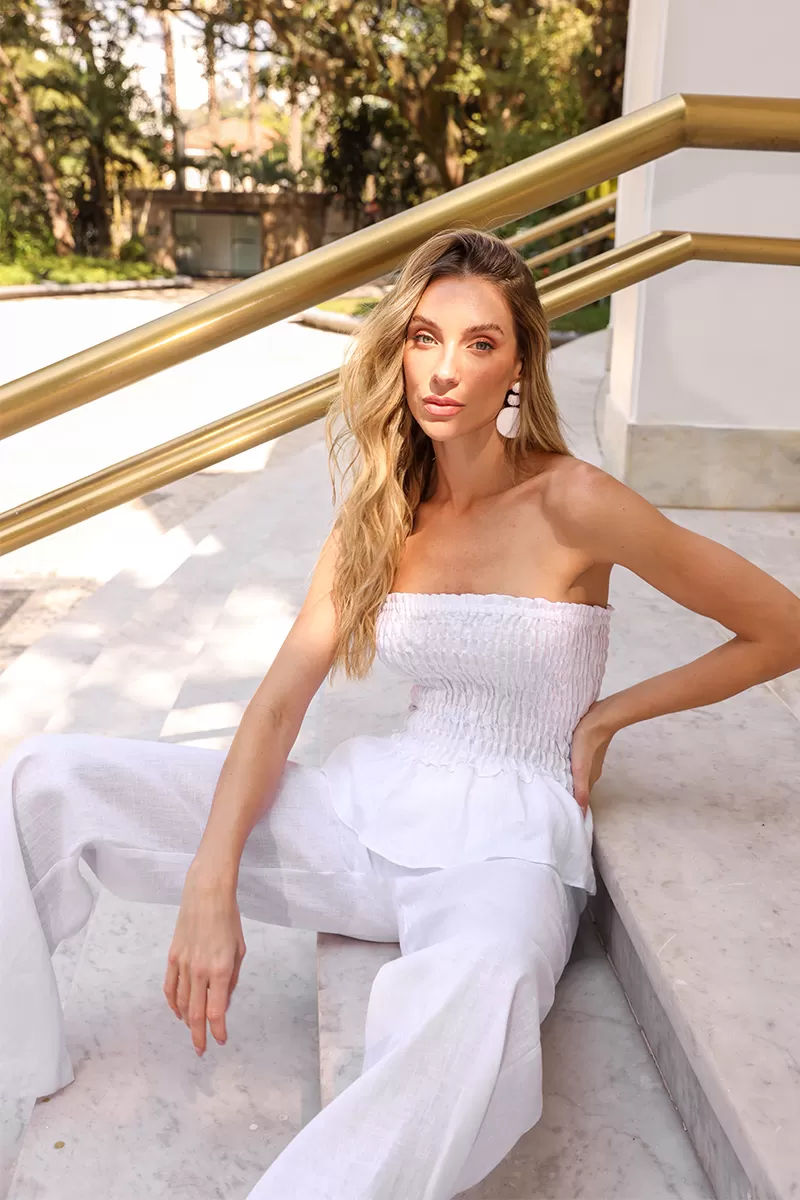 Dot Clothing - Shirt Top Dot Clothing Pipa Lastex Off White - 2528OFF