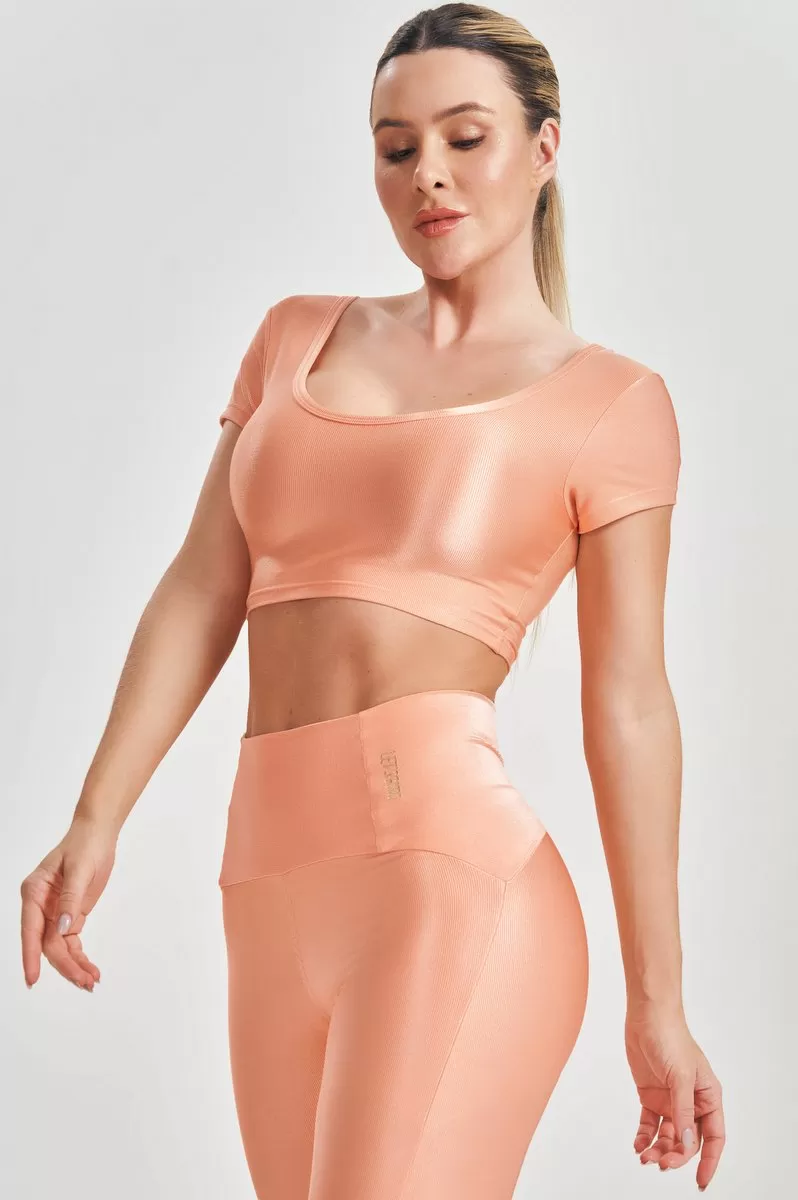 Lets Gym - Cropped Basic Fit Coral - 2584CL