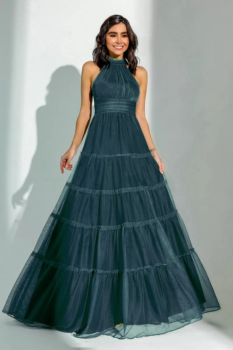 Dot Clothing - Dress Dot Clothing Carmen Gola Green Petroleum - 2513VDESC