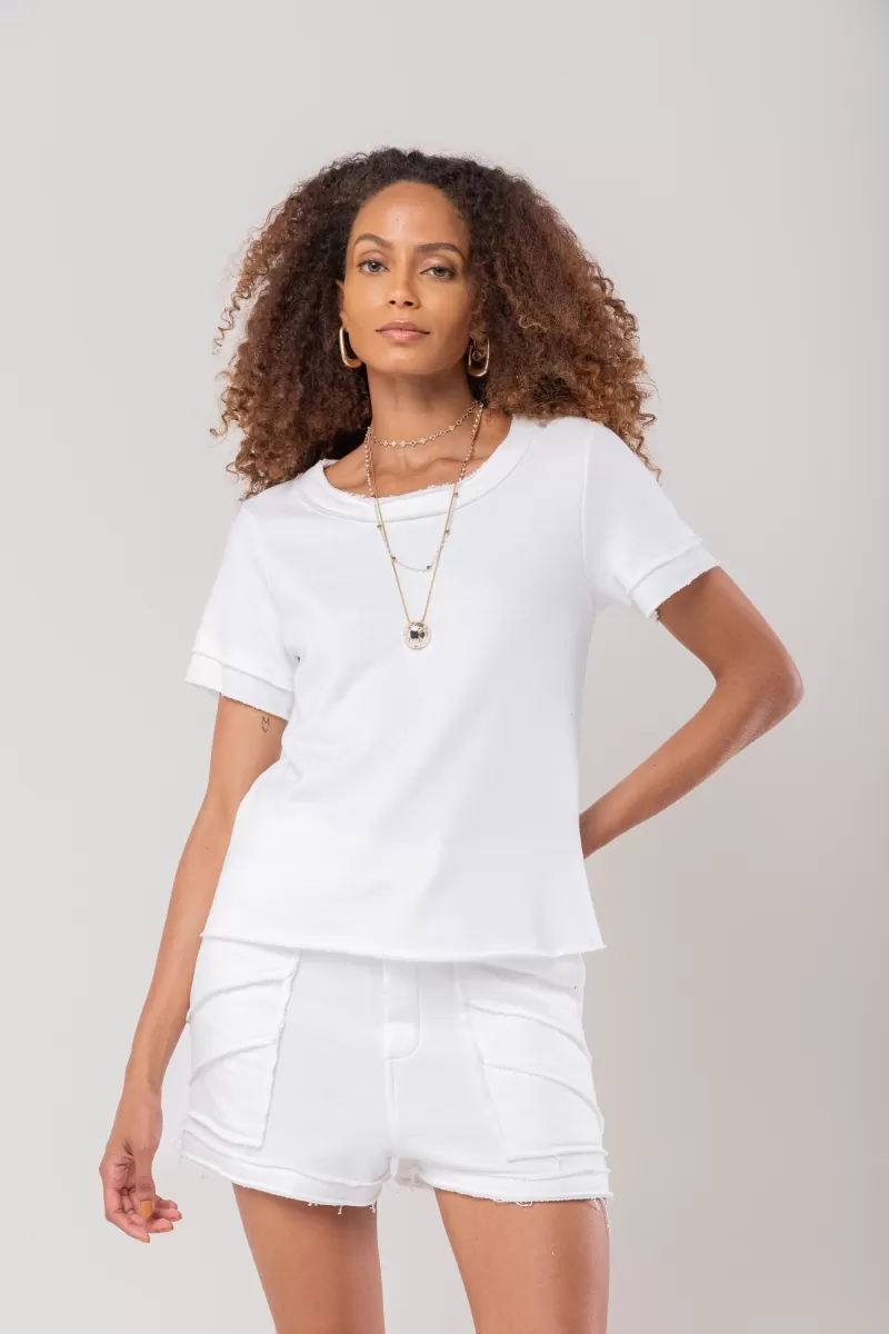 Hidrogênio - MG SHORT WHITE NECKLINE SWEATSHIRT - 20195002