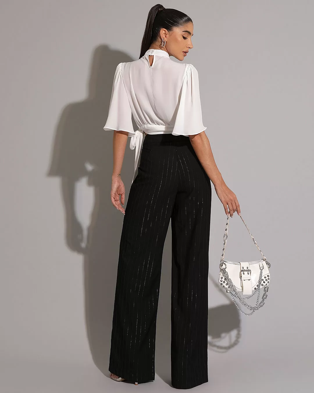 Miss Misses - Miss Misses Black Pinstripe Pantaloon Pants - 54218PTOCAL