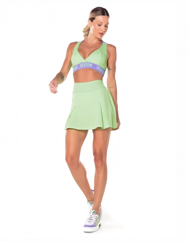 Vestem - Saia com Pregas Hera Verde Menta - SA176.V25.C0280