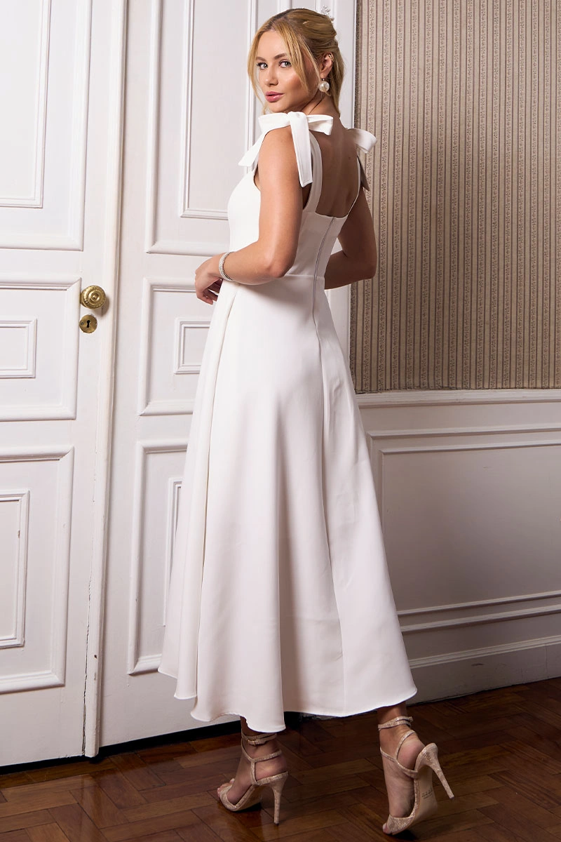 Miss Misses - Vestido Katia Midi Rodado Off White - 54421030