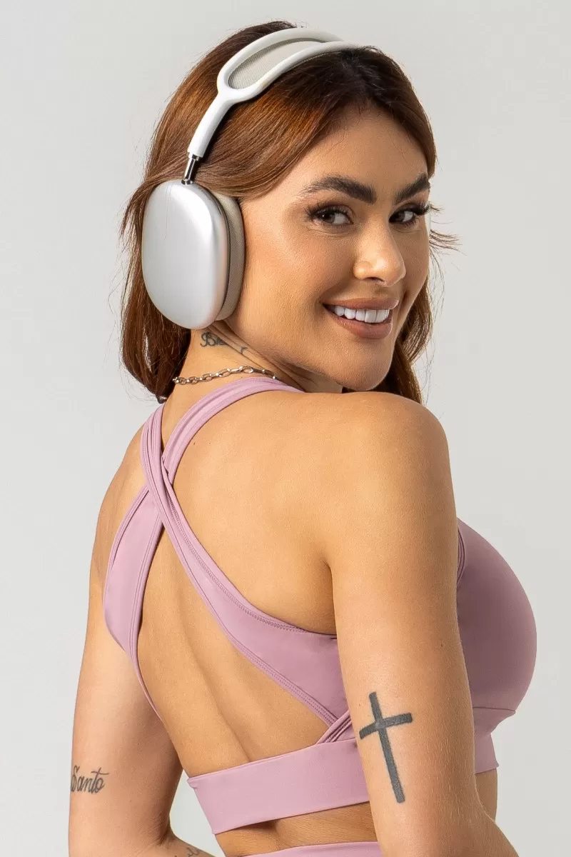 Hipkini - Era Rose Gold Cross Strap Gym Top - 33330816