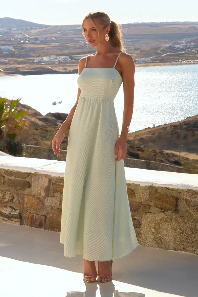 Dot Clothing - Vestido Dot Clothing Mirabel Longuete Listrado Verde - 2550VERDE