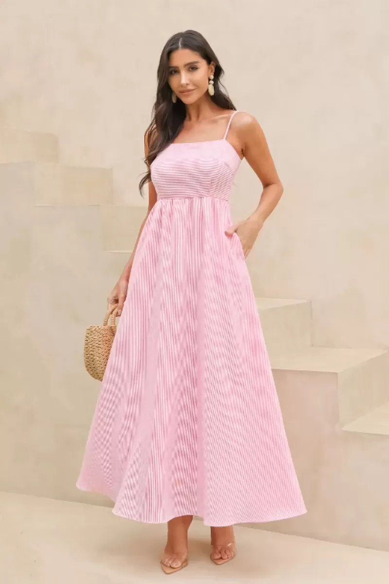 Dot Clothing - Dress Dot Clothing Mirabel Longuete Striped Pink - 2550ROSA