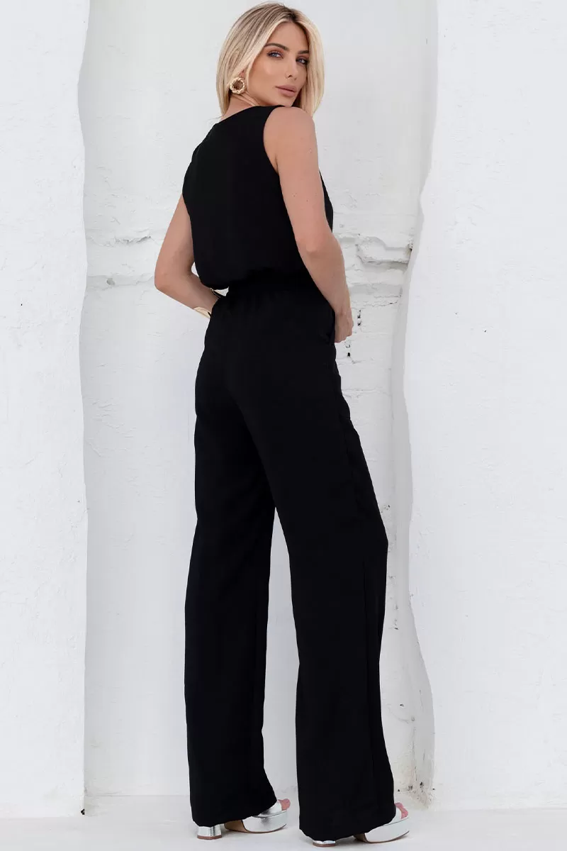 Miss Misses - Calça Valquiria Com Elástico Na Cintura e Bolso Preto - 54434001