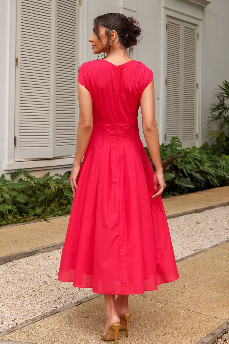 Dot Clothing - Vestido Dot Clothing Midi Agatha Vermelho - 2544VERM