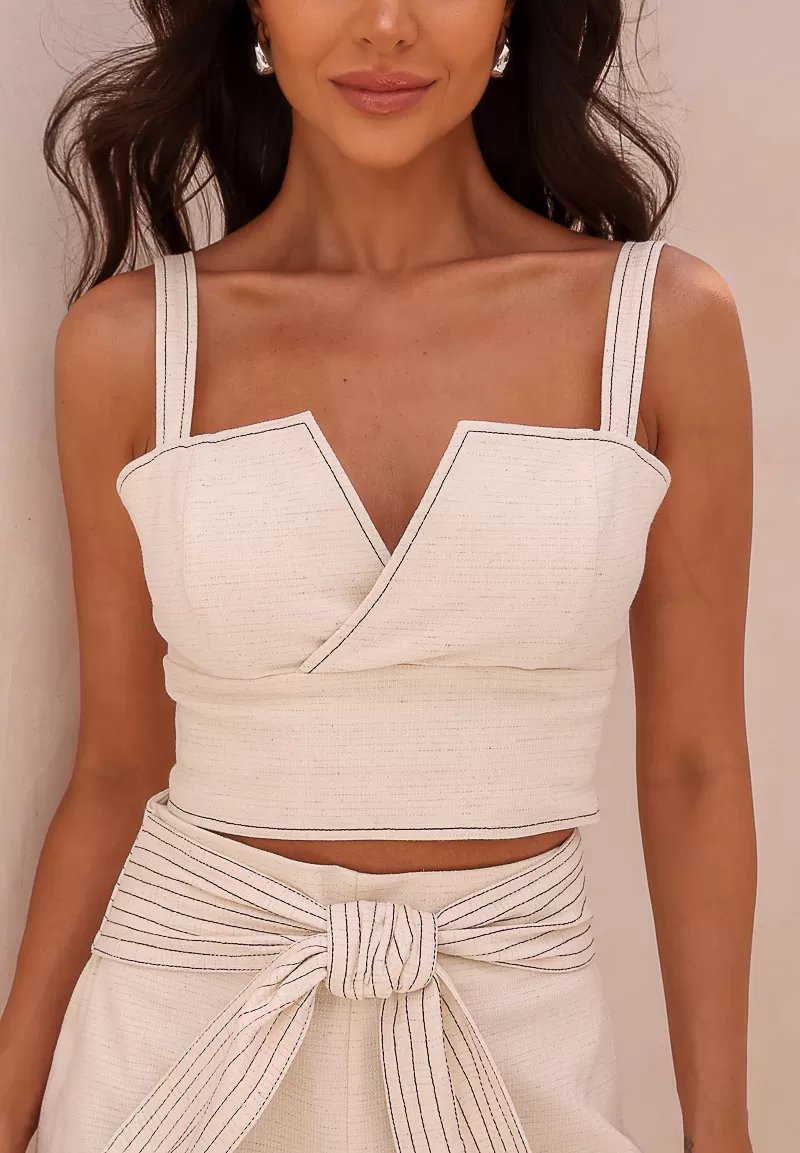 Dot Clothing - Blusa Cropped Dot Clothing Marcela Natural - 2564NAT