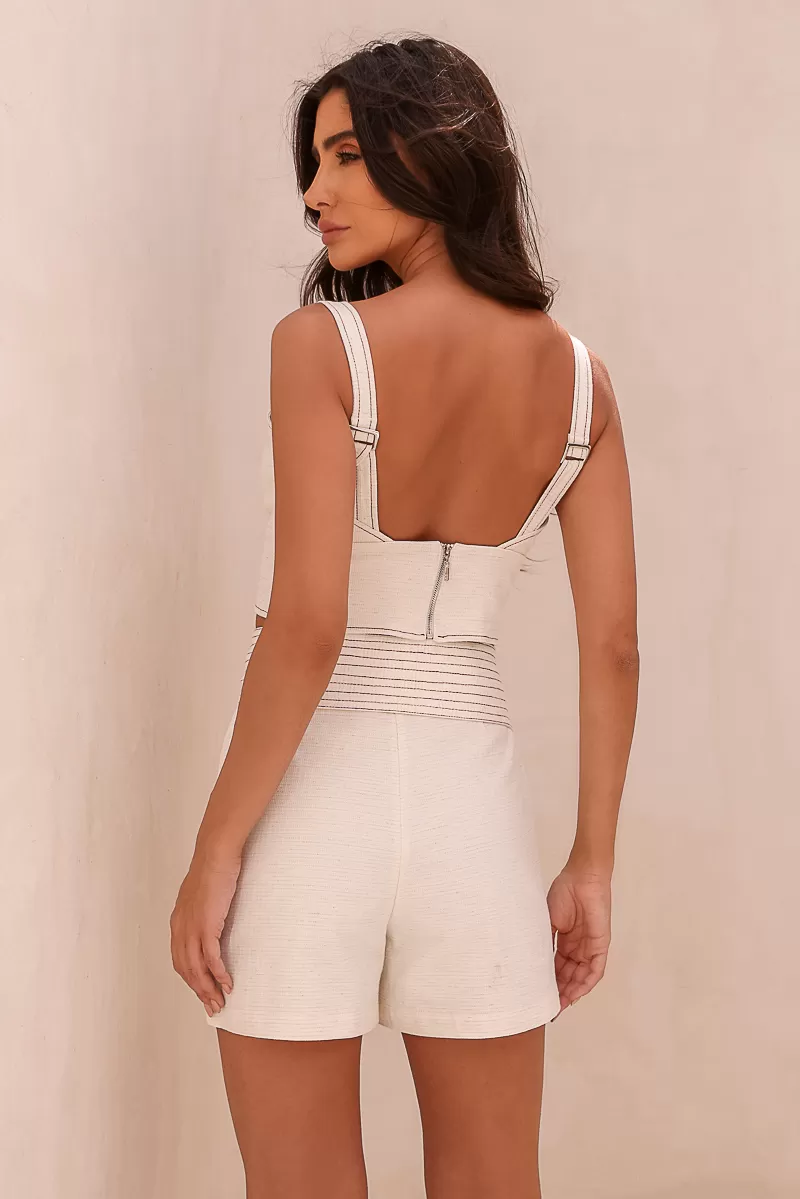 Dot Clothing - Blusa Cropped Dot Clothing Marcela Natural - 2564NAT