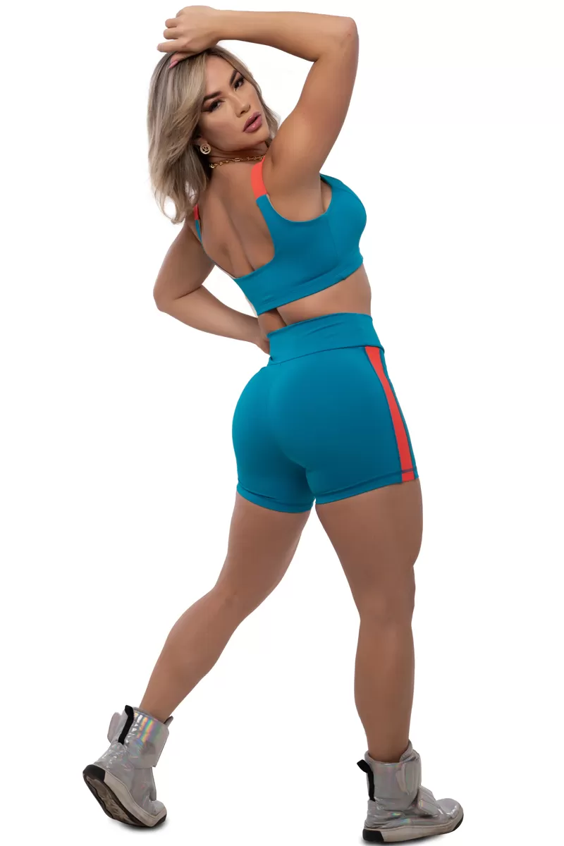 Trincks - Conjunto Short e Top Legday Petróleo e Orange - 