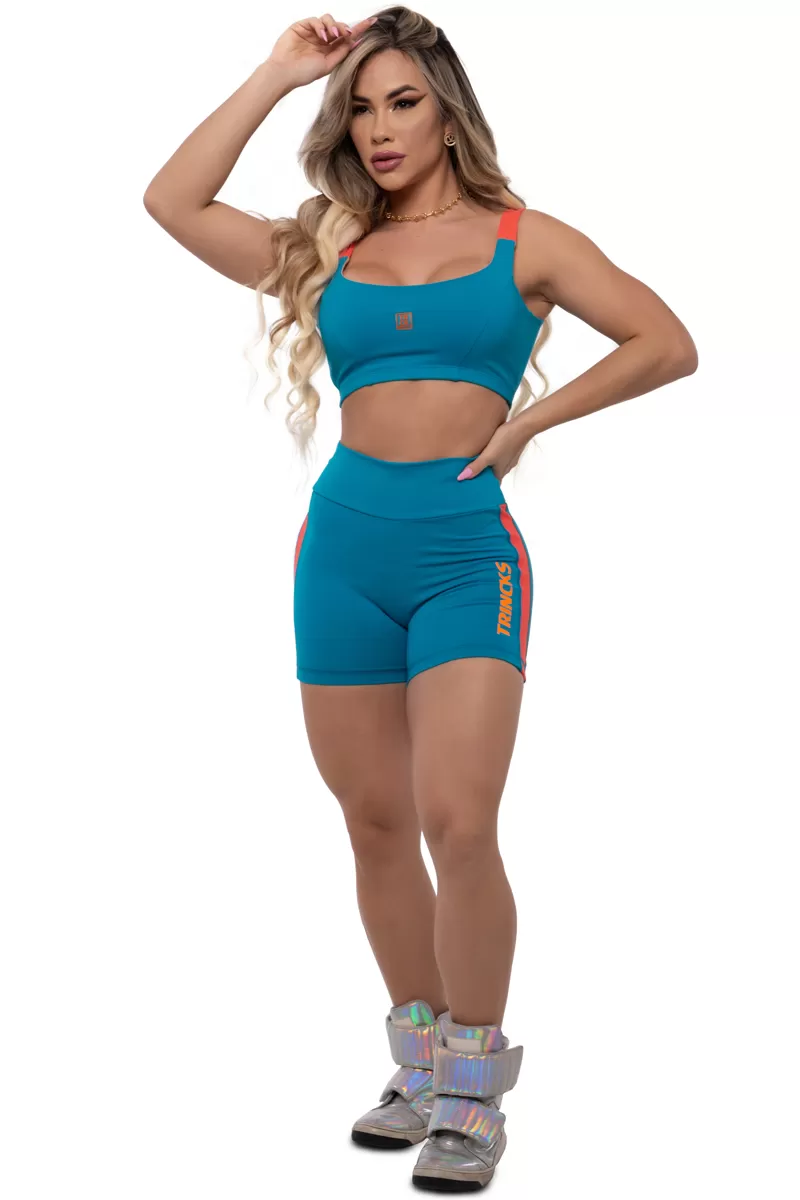 Trincks - Conjunto Short e Top Legday Petróleo e Orange - 