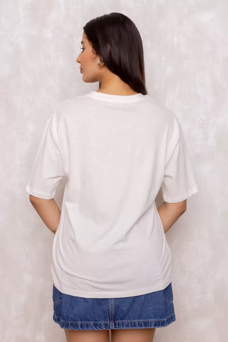 Dress Us - T-Shirt Estampada Santorini Off White - D0005