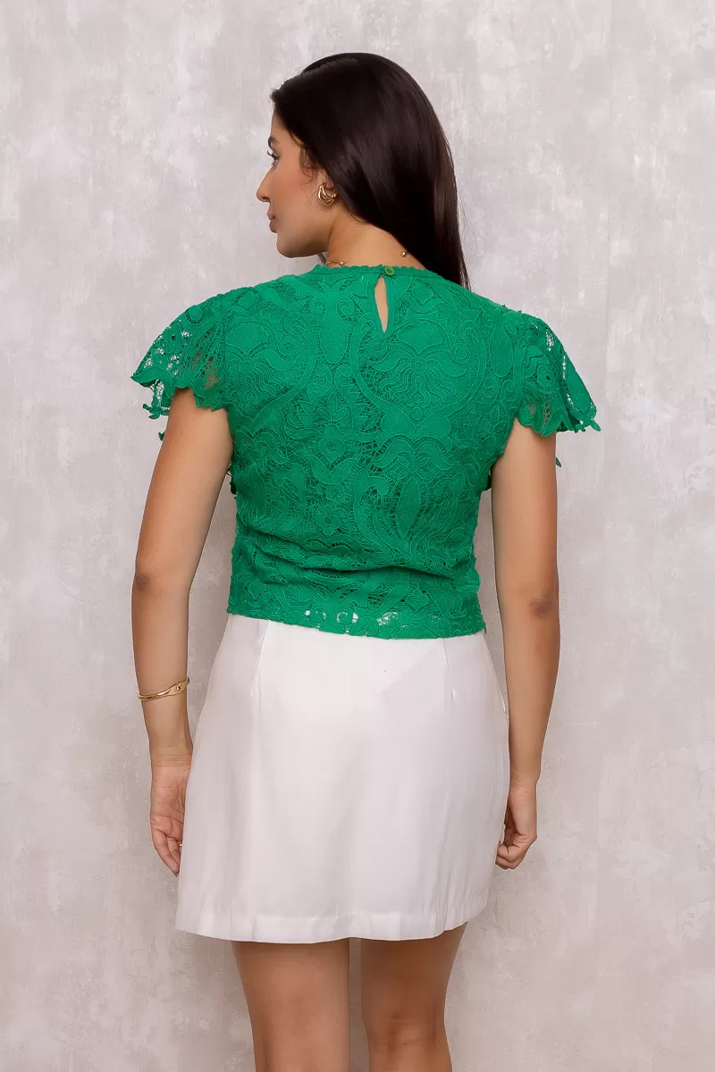 Dress Us - Olivia Green Lace Shirt - D0007VERDE