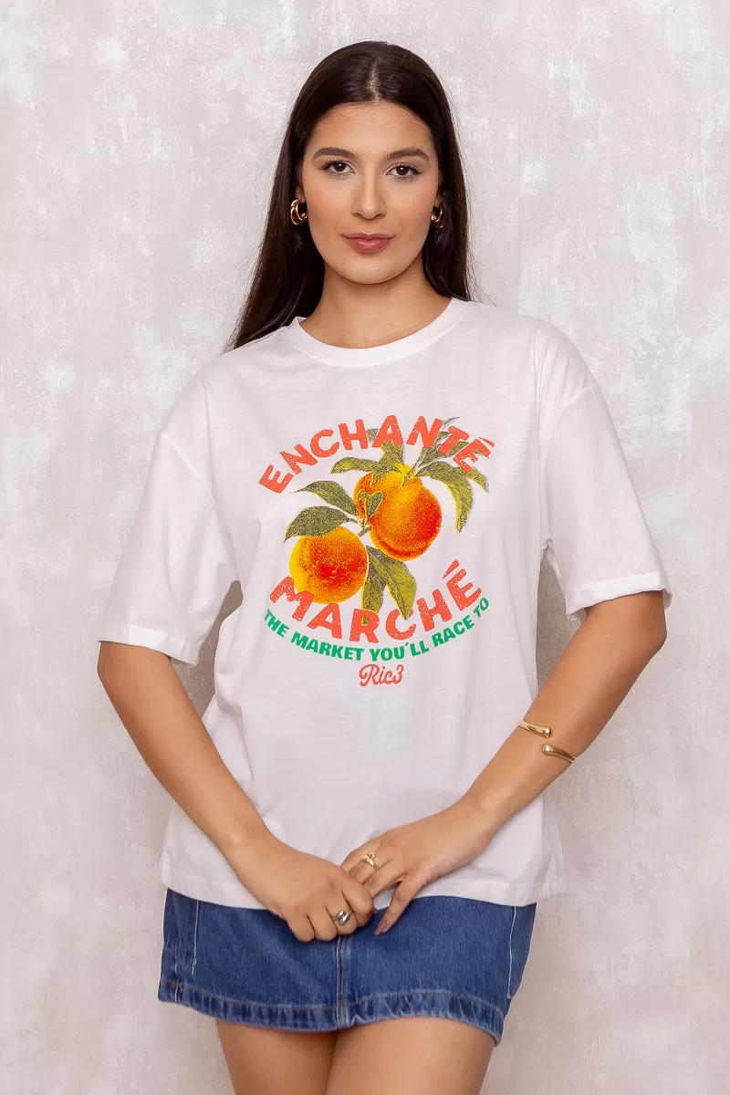 Dress Us - Echanté Off White Printed T-Shirt - D0008