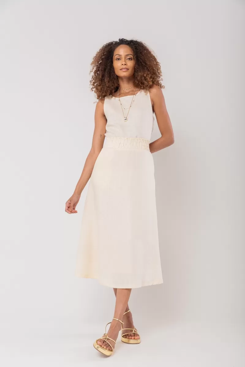 Hidrogênio - REGATA DECOTE OVAL 100% LINHO TERRA - 19869332