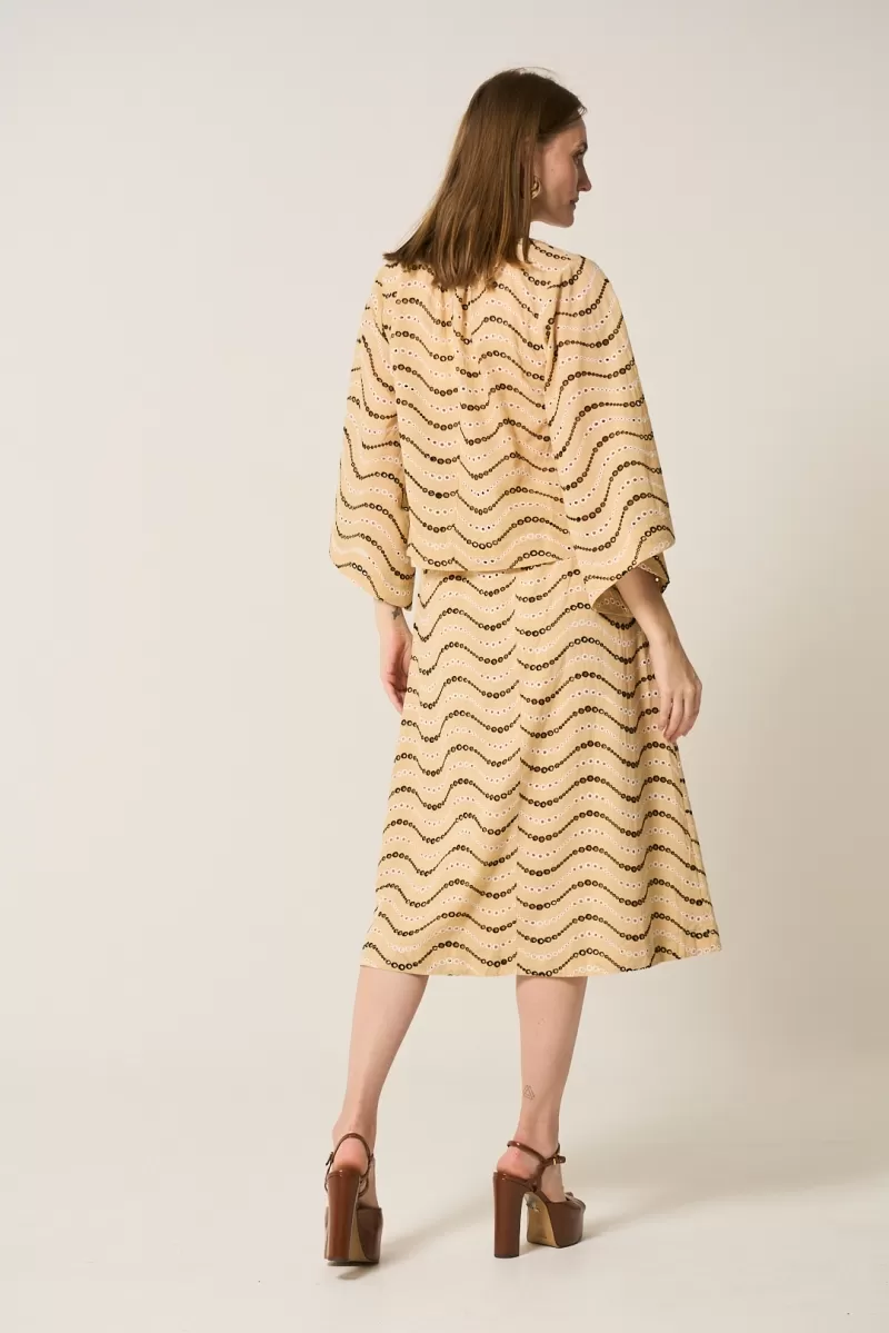 Hidrogênio - BEIGE EMBROIDERED LAISE DRESS - 20254003