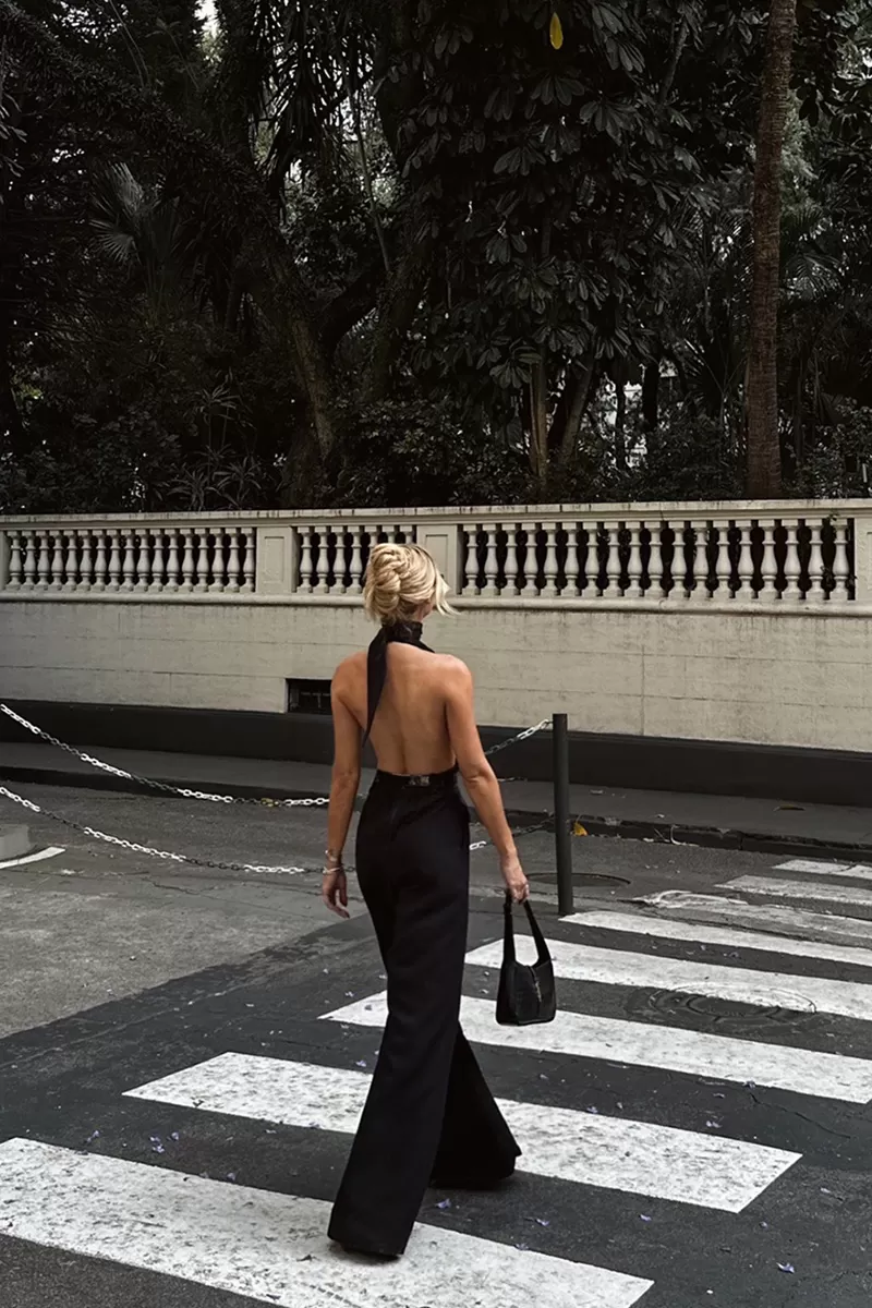 Dot Clothing - Macacão Dot Clothing Diana Pantalona Preto - 2578PRETO