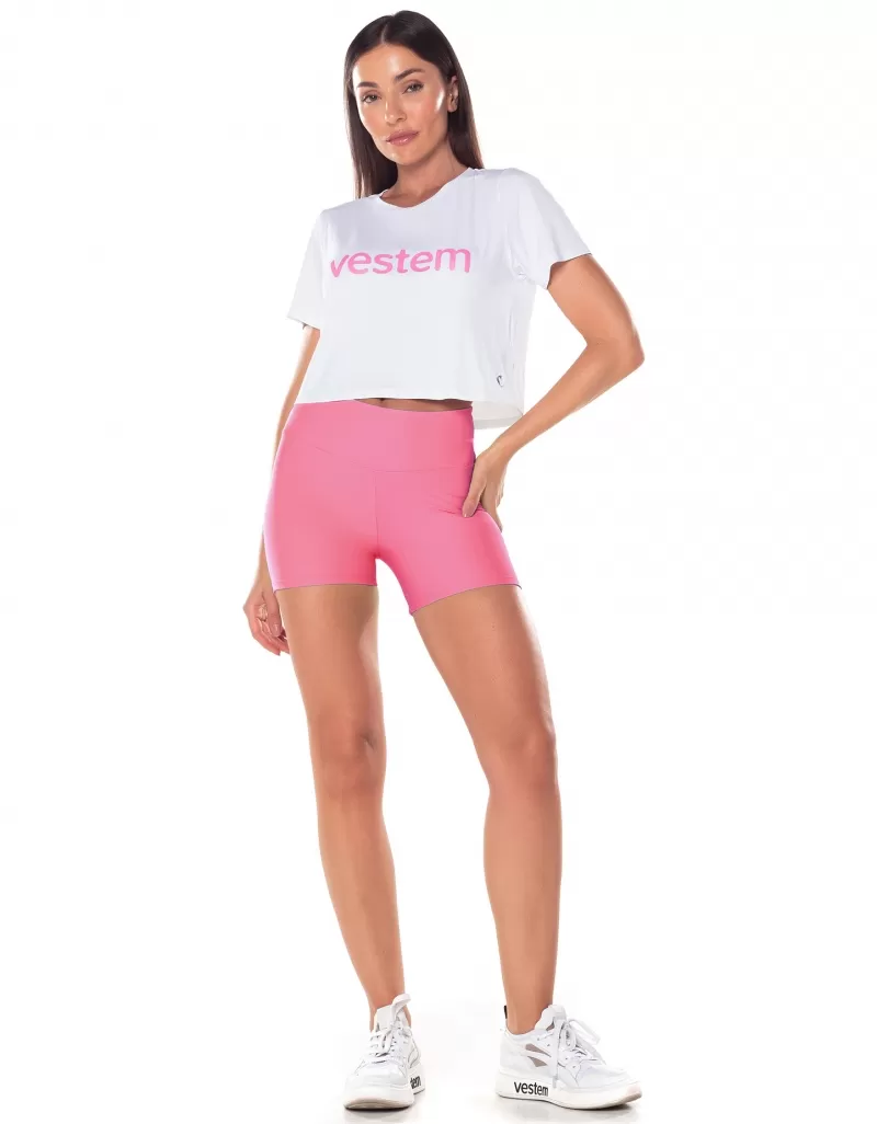 Vestem - Short Sleeve Dry Fit Cropped Ambassadors Shirt White - BMC501.ESS.C0001
