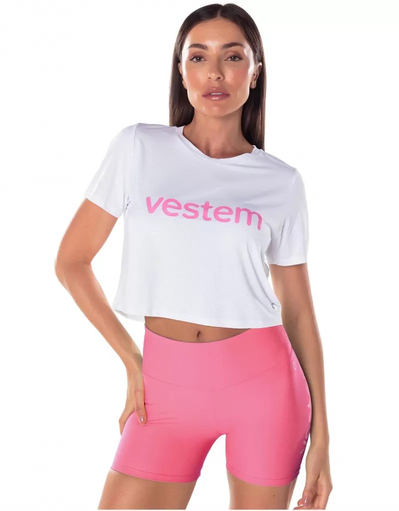 Vestem - Short Sleeve Dry Fit Cropped Ambassadors Shirt White - BMC501.ESS.C0001