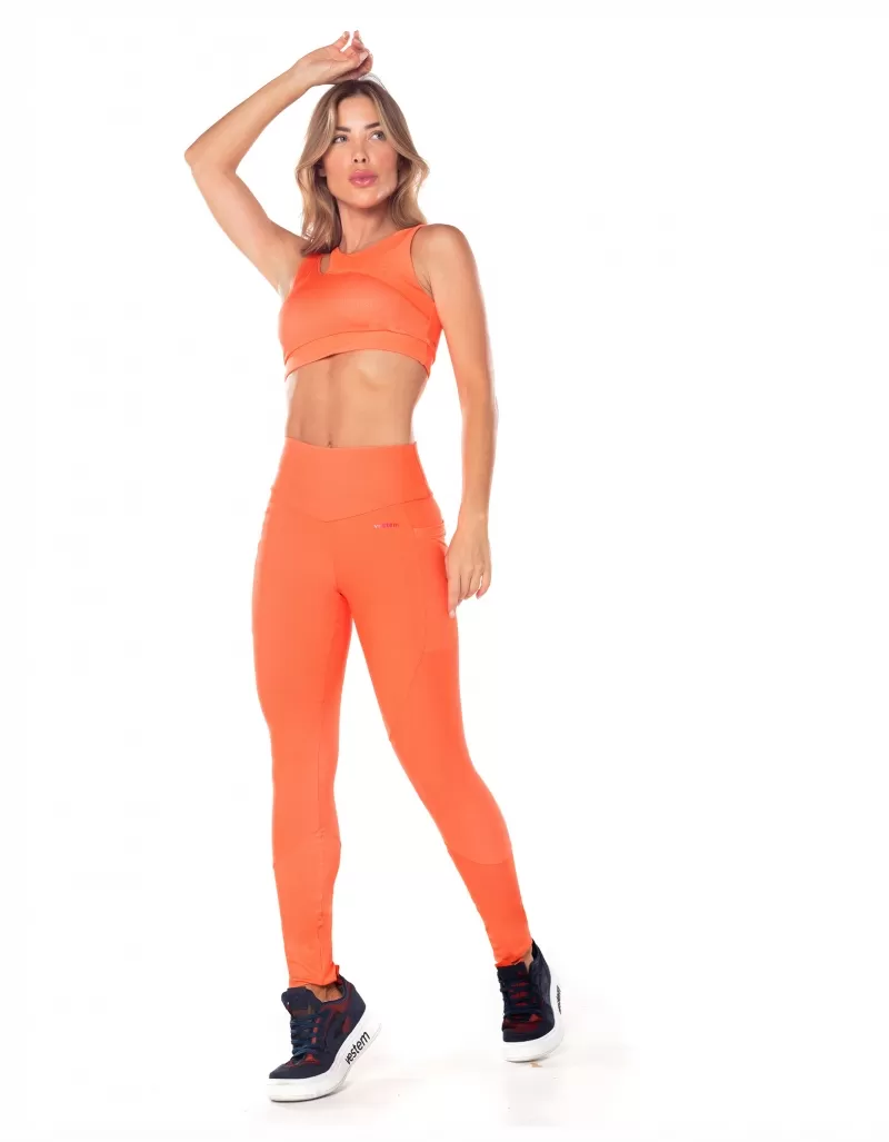 Vestem - Neon Orange Seashore Asymmetrical Top - TOP1071.V25.C0007