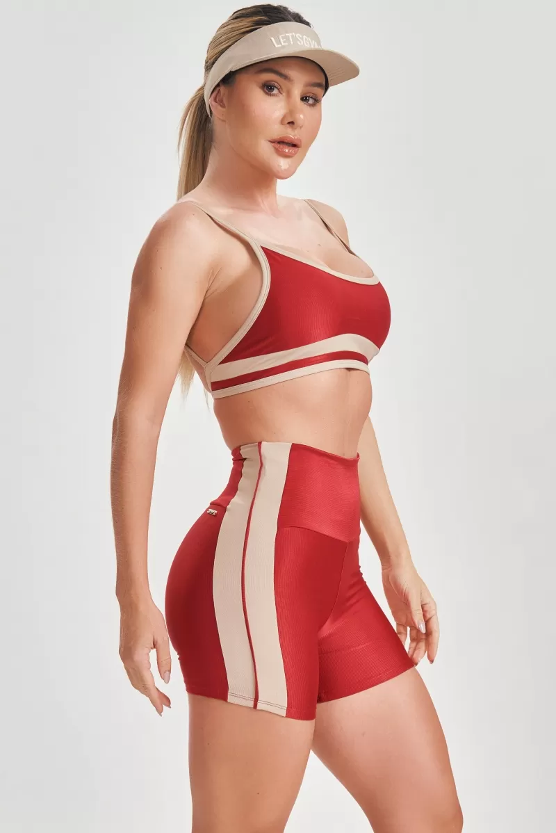 Lets Gym - Vintage Red Sports Bra - 2557VM