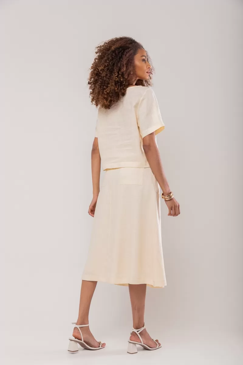 Hidrogênio - BLUSA CROPPED 100% LINHO TERRA - 19801332