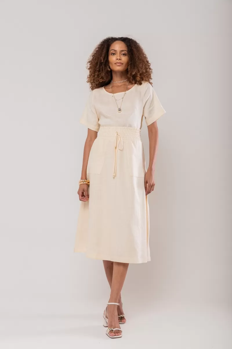 Hidrogênio - BLUSA CROPPED 100% LINHO TERRA - 19801332