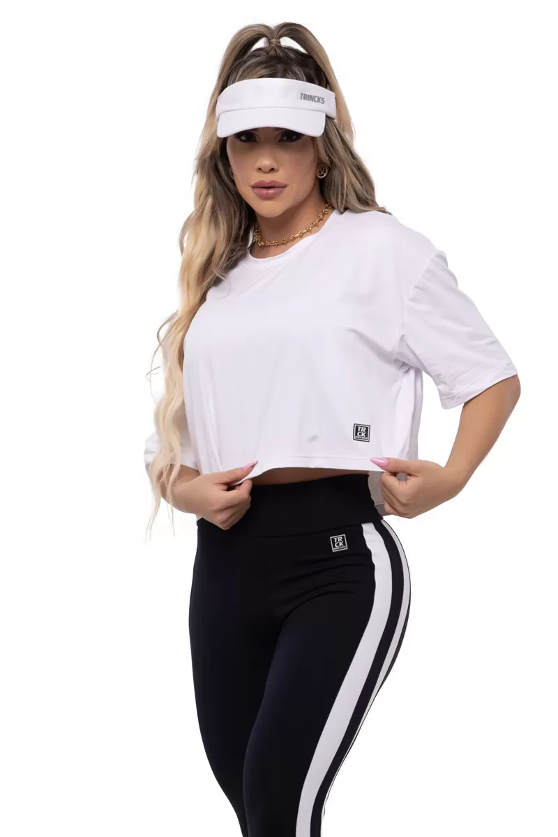 Elastic Power Trincks - Cropped basic Poliamida White - 