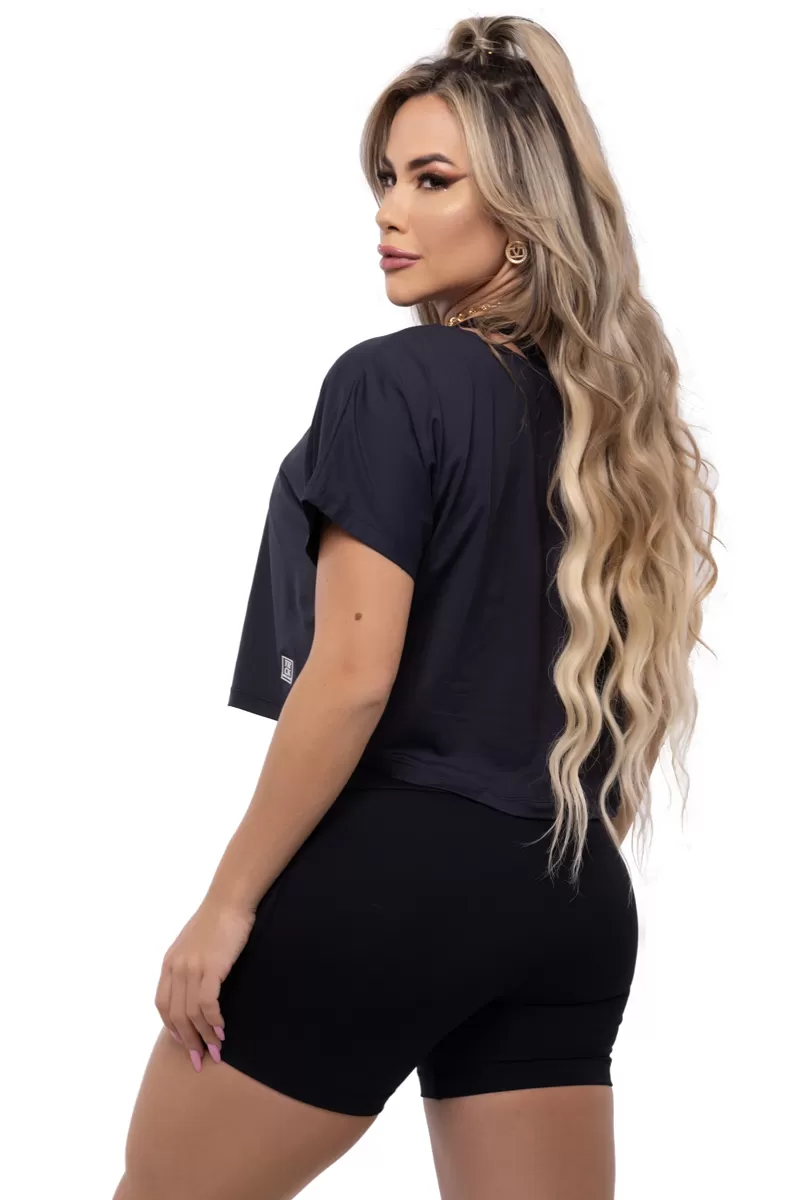 Elastic Power Trincks - Cropped Basic Poliamida Black - 