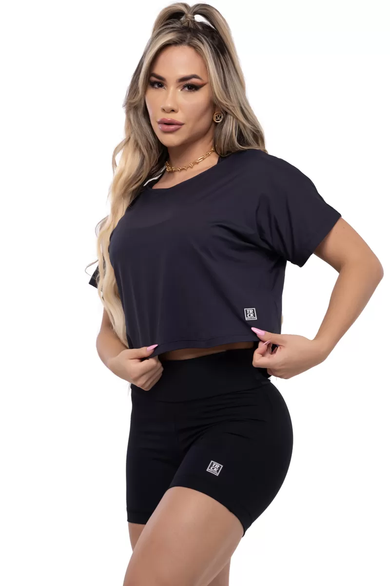 Elastic Power Trincks - Cropped Basic Poliamida Black - 